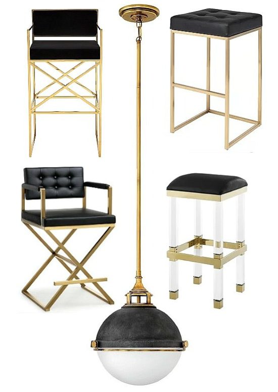 black gold bar stools