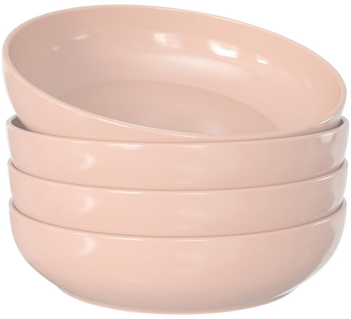 Ceramic Pasta Bowls, Set of 4, 40 oz, Dusty Pink