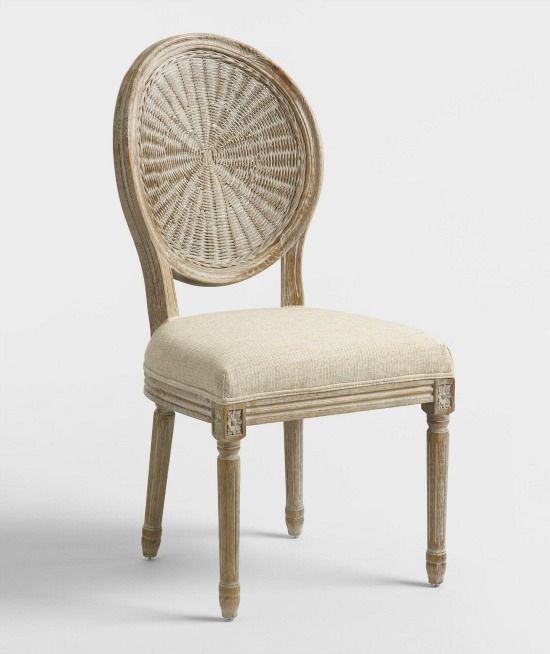 Natural Cane Paige Round Back Dining Chairs Set Of 2