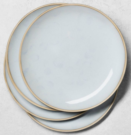 Stoneware Exposed Rim Dinner Plate - with Magnolia