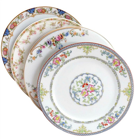 mismatched-fine-china-luncheon-plates