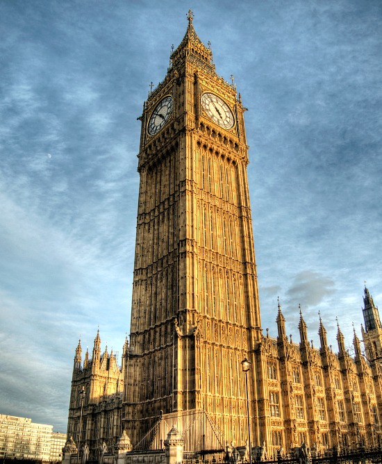 The Tower of Big Ben in the Sunset light