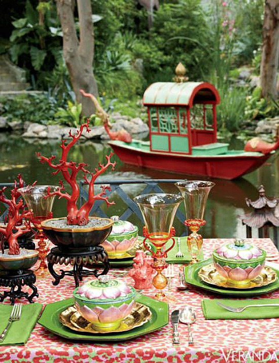 Chinoiserie themed tablescape