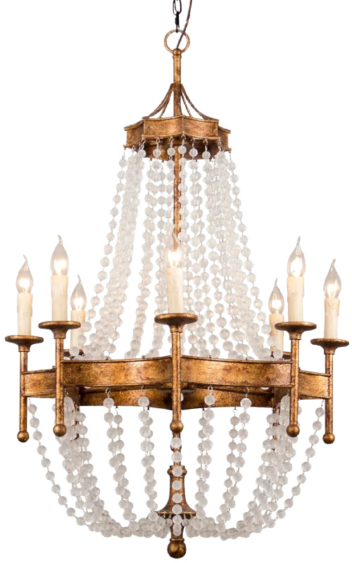 Rustic 8-Light Crystal Candle Style Chandelier