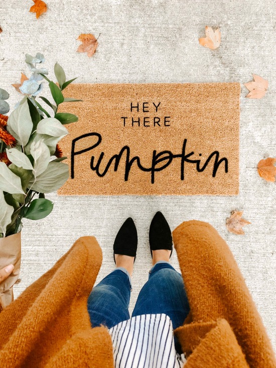 hey there pumpkin welcome mat