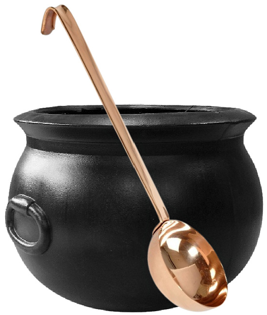 black-cauldron-brass-ladle
