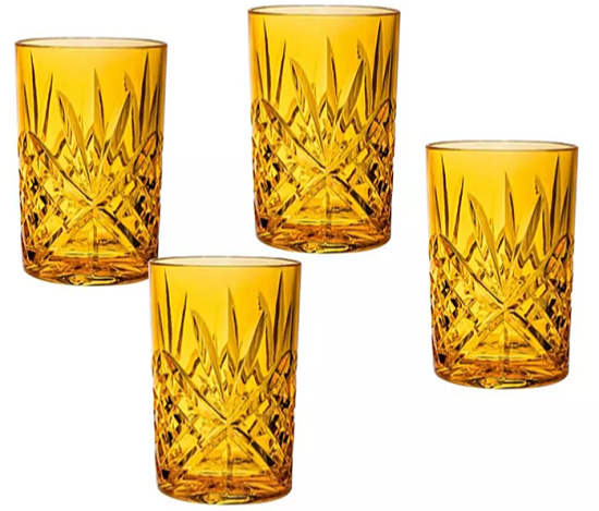 Acrylic Double Old-Fashioned Glasses, Set of 4