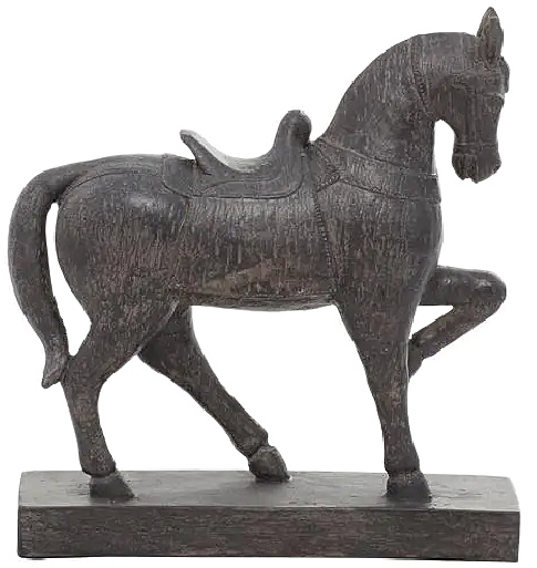 Brown Polystone Traditional Horse Sculpture