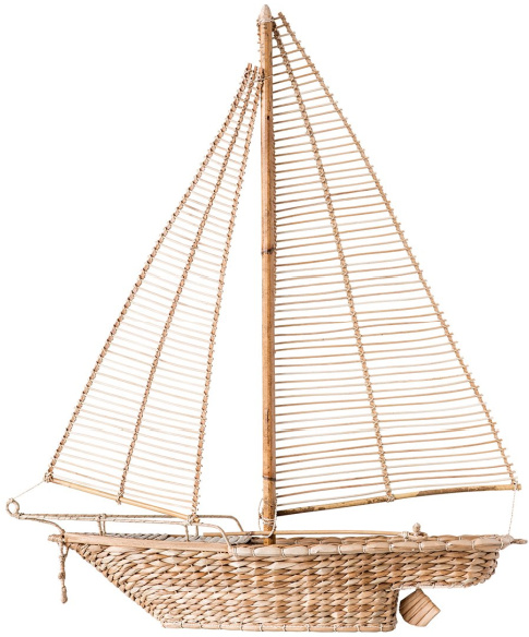 handwoven rattan sailboat