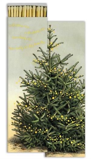 HomArt - Long Match Box Set of 2 - Oh, Christmas Tree - Gold Foil - Green