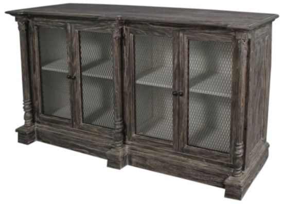 Solid-Wood-Buffet-with-Wire-Doors-Hekman