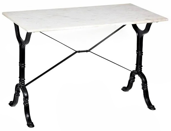 Vera White Marble Top 36 in. High Bar Table