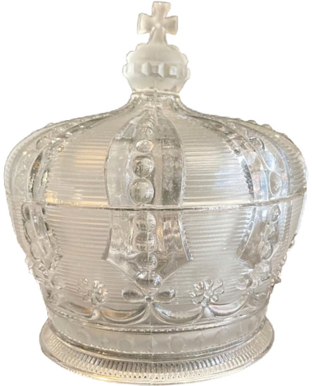 Antique Victorian Vallerysthal glass crown bonbon dish 