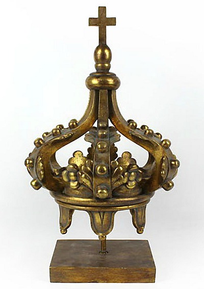 Gold Wedding Crown On Stand
