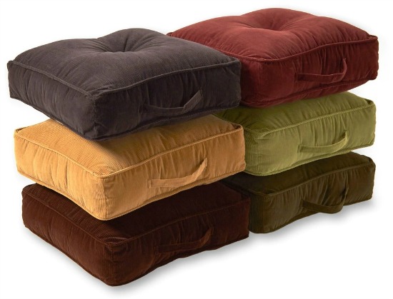 Greendale Home Fashions Ribbed Microfiber 20-inch Buff Square Floor Pillow