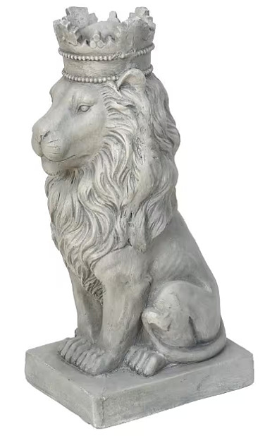 Light Gray MgO Lion King Garden Statue