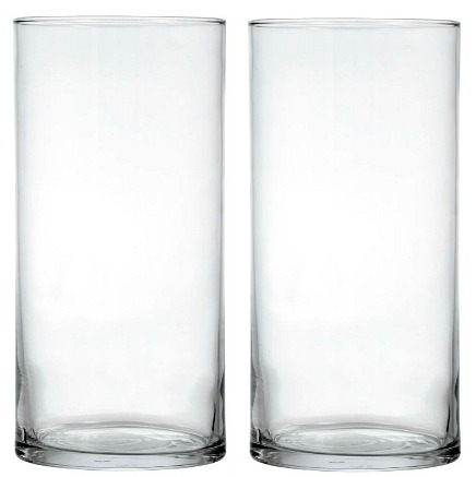 clear glass cylinder vase