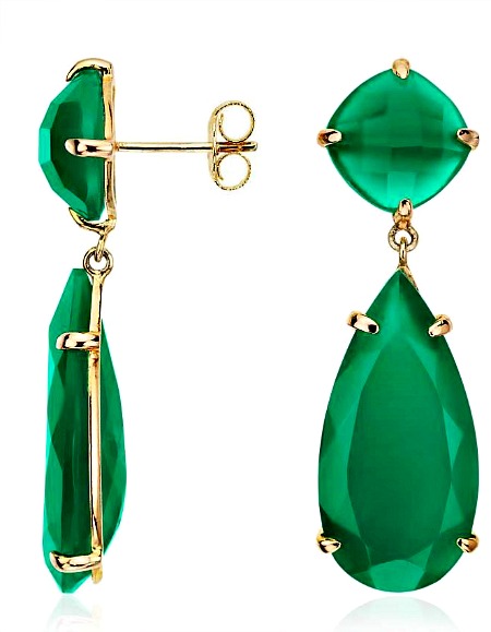 emerald green drop earrings