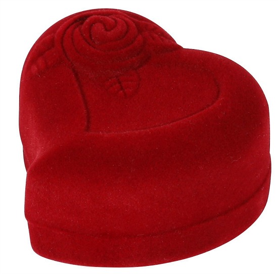 Heart-Shaped Red Rose Jewelry Gift Box Case for Ring Earring