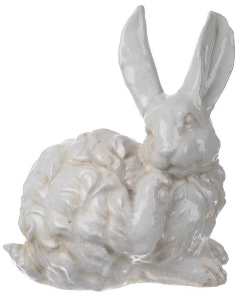 White Ceramic Rabbit Figurine by Alcott Hill