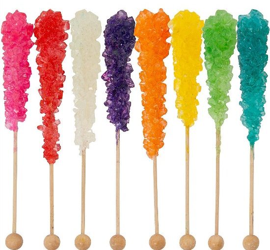 Rainbow Rock Candy Sticks