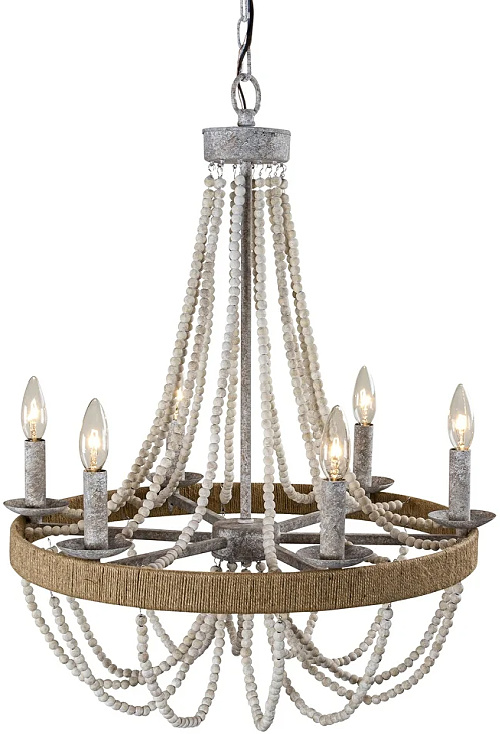 Aged-Wood-Beaded-6-Light-Candle-Chandelier