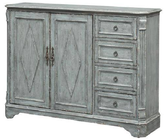 Finley 56 in. Blue Credenza with 2 Doors and 4 Drawers