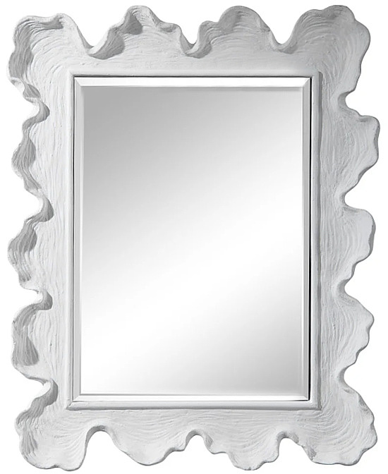White Contemporary Unique Coastal Mirror