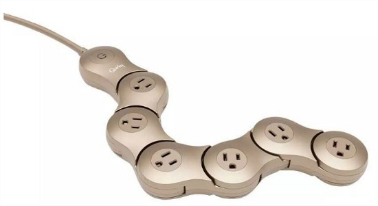 Quirky Pivot Power 6 Outlet Surge Protector Gold
