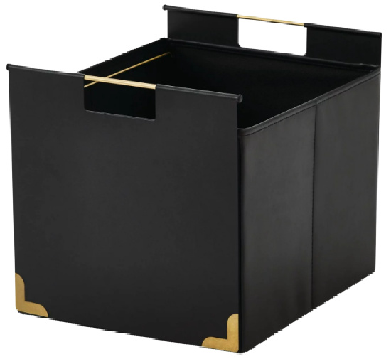 black-storage-cube-gold-accents