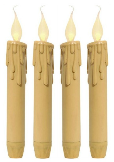 antique style dripping battery operated taper candles1