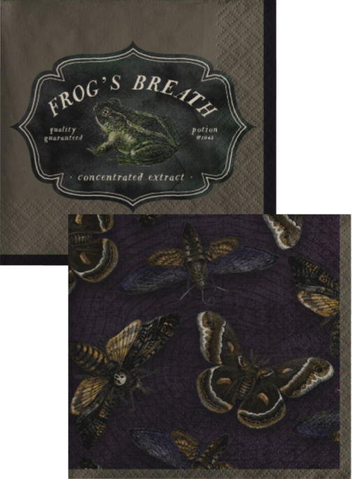 Halloween-frog-moth-paper-napkins