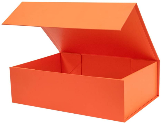 Hard Large Orange Gift Box with Lid