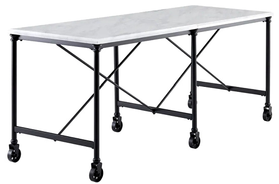 Carbon Loft Elisgner Industrial Black Metal 29-inch Kitchen Island Table