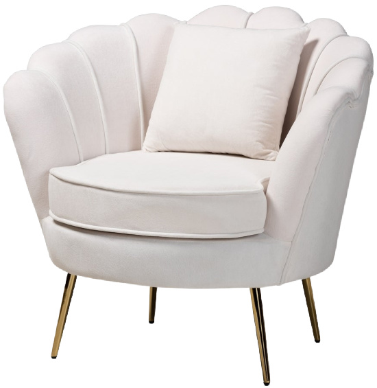 Garson Glam and Luxe Velvet and Gold Metal Finished Accent Chair