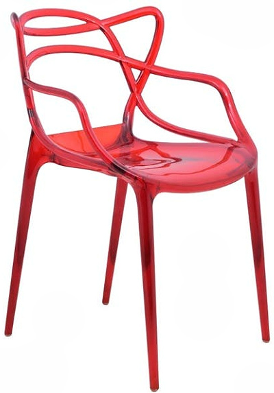 LeisureMod Milan Red intertwined Design Dining Side Chair