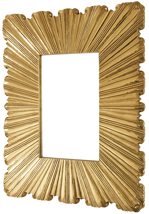 Linen Fold Brass Mirror