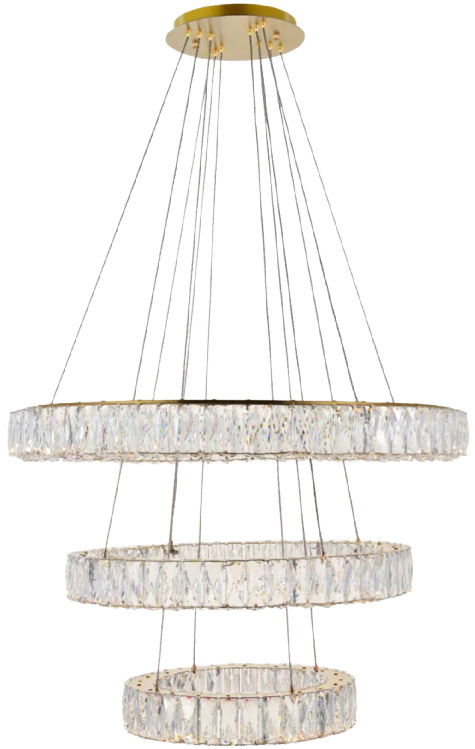 Monroe Integrated LED chip light gold Chandelier Clear Royal Cut Crys