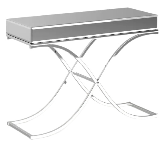 Silver Orchid Olivia Chrome Mirrored Sofa Console Table