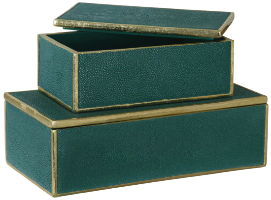Uttermost Karis Emerald Green Boxes (Set of 2)