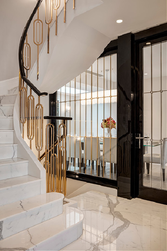 black-white-gold-dining-room-entryway