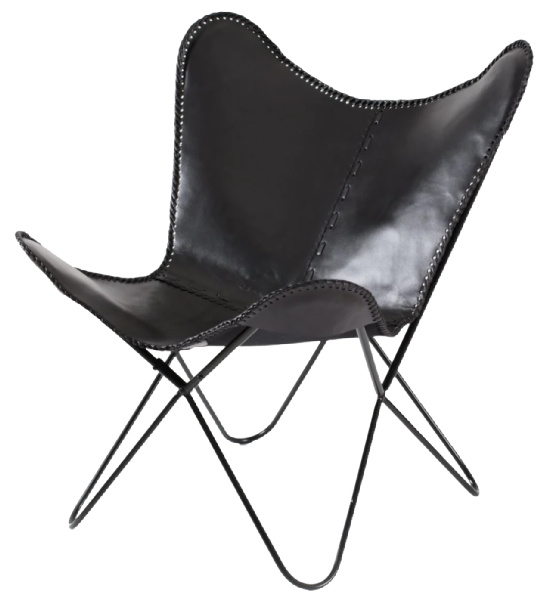 Montreux Iron and Leather Butterfly Chair