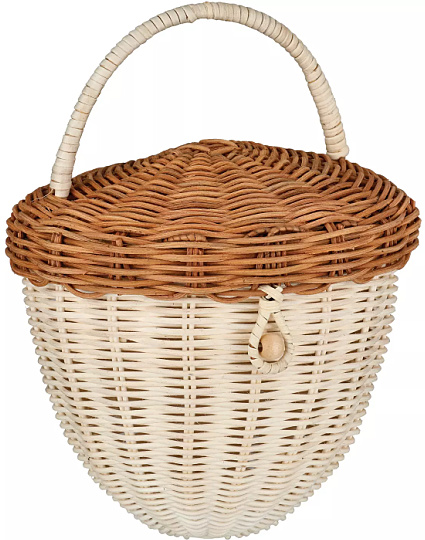 Destination Holiday Acorn Shape Wicker Fall Basket with Lid