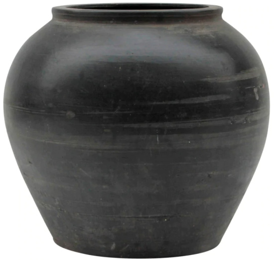 Large-Vintage-Black-pottery-Jar