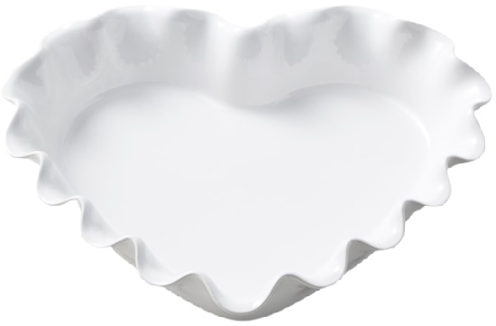 Emile Henry French Ceramic Ruffled Heart Dish