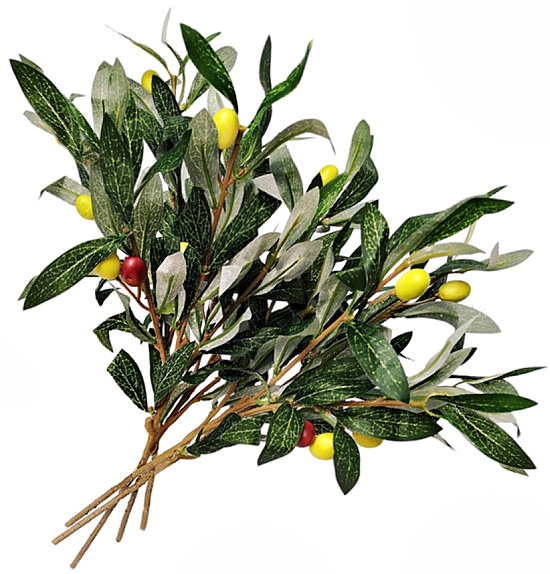 Artificial Olive Leaves Branches (5pcs) and Stems with Fruit (1) (1)