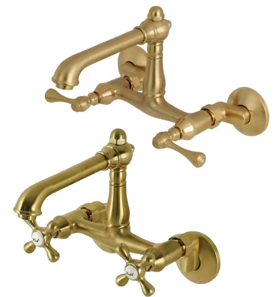 gold english country sink faucets