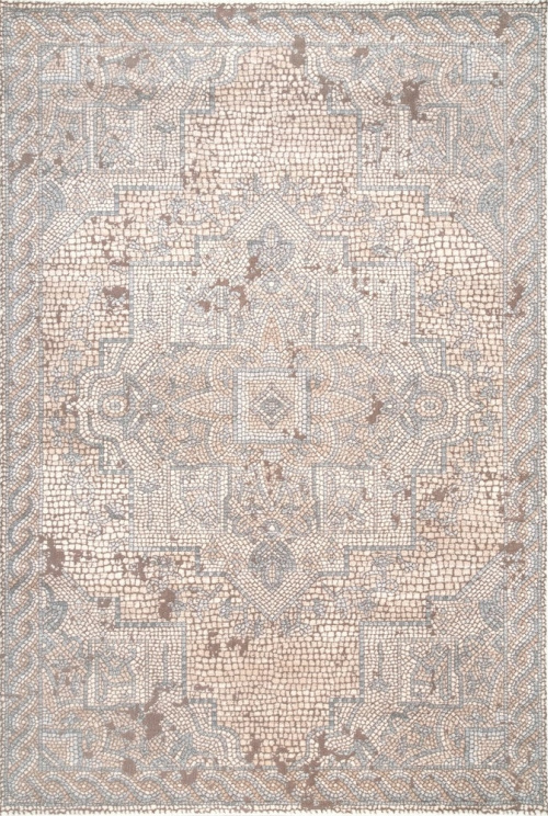 nuLOOM Transitional Vintage Faded Ornamental Athens Mosaic Border Area Rug