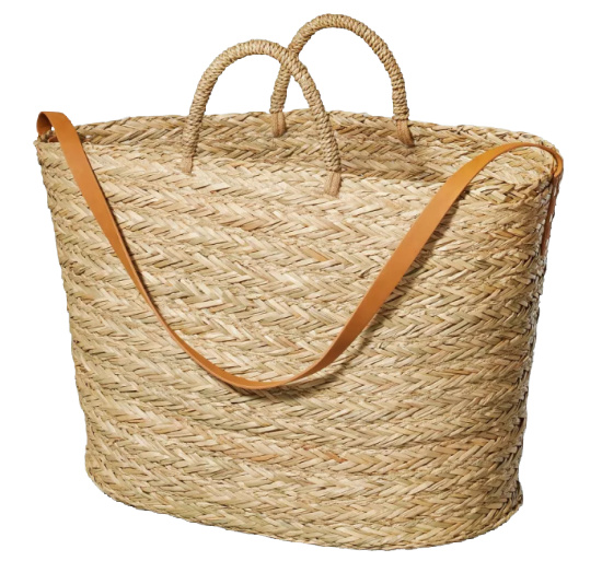Woven Picnic Tote with Faux Leather Strap - Hearth & Hand™ with Magnolia