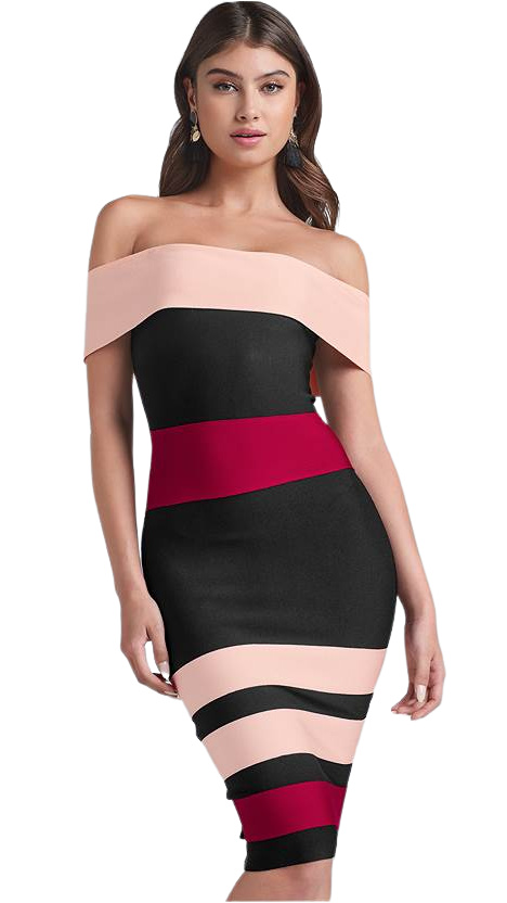 Bandage Color Block Dress